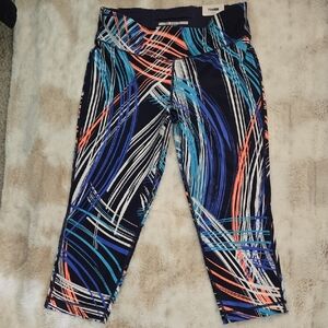 Tommy Hilfiger Womens Abstract Blue and Orange Yoga Pants
